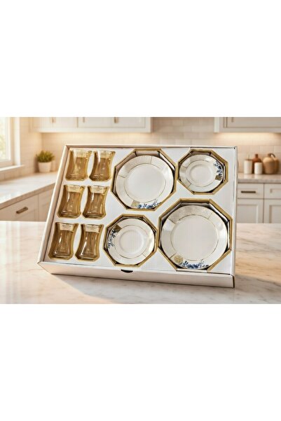 Paşabahçe herencia tatlı seti 18 parça çeyiz seti ve misafir seti