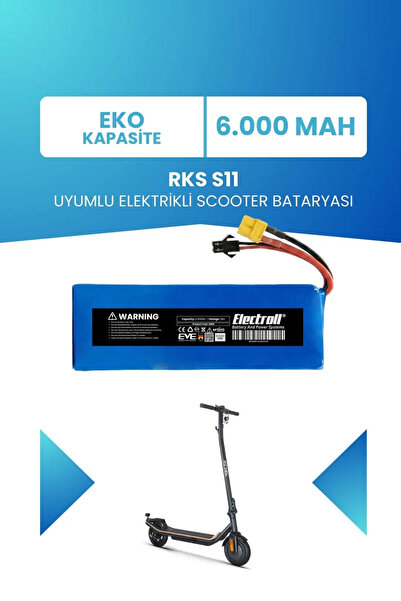 ELECTROLL Rks S11 Uyumlu Batarya (Eko Kapasite) 36v 6.000Mah Elektrikli Scoot...