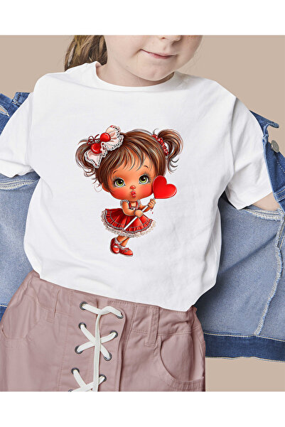 F17 Ajans Χαριτωμένο παιδικό μπλουζάκι για κορίτσια με στάμπα, 100% βαμβακερό...