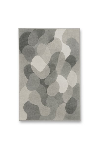 Rugs Modern Halı Mosso Gray Themed Geometric Circles Patterned Woven Base Mod...