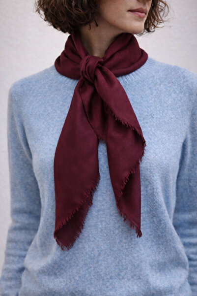 KRAFTELLA شال من الصوف بمظهر الحرير |   شال نسائي مربع الشكل،