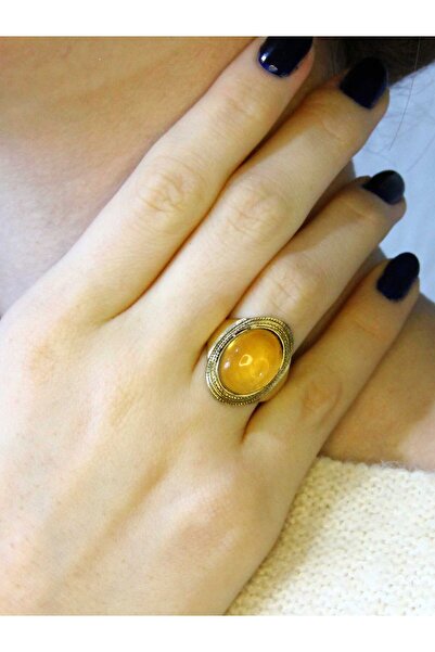 esha Natural Stone Citrine Natural Gemstone Women's Adjustable Ring Euy1S2