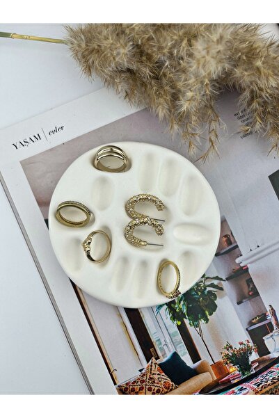 Ca.Gi طبق منظم للخواتم/المجوهرات/الأقراط مصنوع يدويًا من الخرسانة، مستوحى من ...