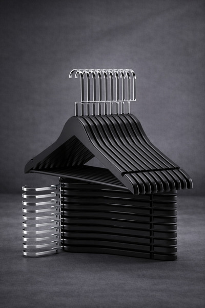 Onouqo 24’lü Ahşap Elbise Askı Seti – Premium Kalite – Gömlek, Pantolon ve Et...