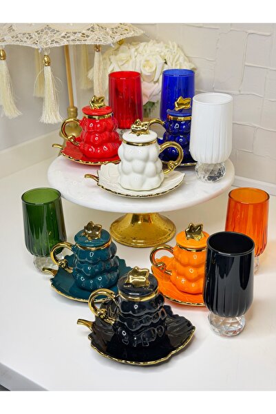cicizuccaciye 6 Kişilik Bubble Türk Kahvesi Fincanı & Bardak