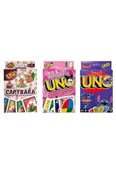 Oyunsal مجموعة بطاقات ألعاب كابيبارا أونو + كورومي أونو + ستيتش أونو مكونة من...