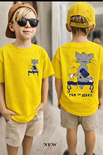New Shine TOM VE JERRY BASKILI UNISEX ÇOCUK T-SHIRT