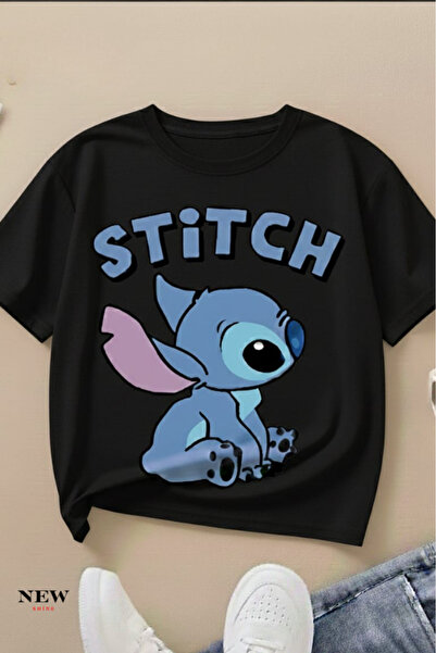 New Shine تي شيرت مطبوع عليه ستيتش للأطفال من الجنسين