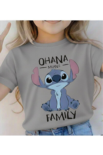 New Shine تي شيرت مطبوع عليه ستيتش للأطفال من الجنسين