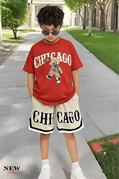 New Shine تي شيرت للأطفال مطبوع عليه شيكاغو أيي للجنسين