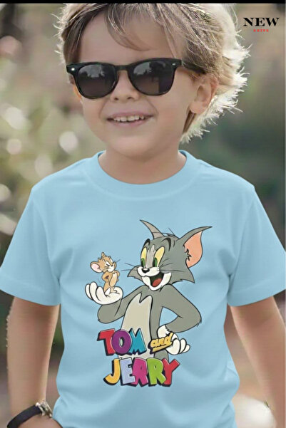 New Shine TOM VE JERRY BASKILI UNISEX ÇOCUK T-SHIRT