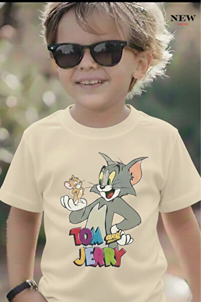 New Shine TOM ȘI JERRY IMPRIMAT UNISEX COPII tricou