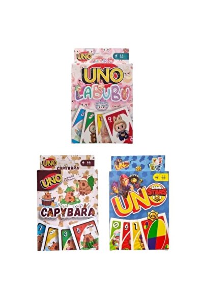 Oyunsal مجموعة بطاقات لعب كابيبارا أونو + براول ستارز أونو + لابوبو أونو مكون...