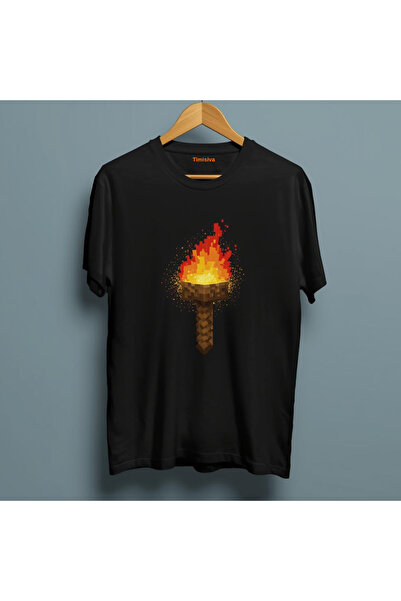 TİMİSİVA Tricou unisex supradimensionat MİNECRAFT3 B cu imprimeu Bumbac B gul...