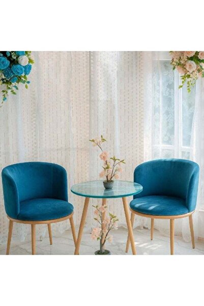 AZOZ MERCHLY 3-Piece Classic Round Table With 2 Chairs Set 59x70cm