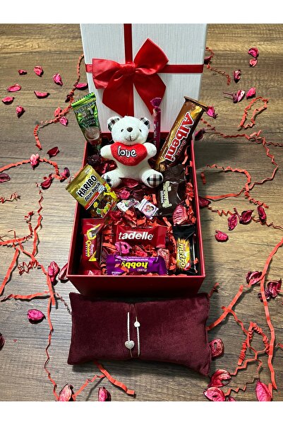 gülümse gel 14 Şubat Sevgililer Günü Hediyesi Ayıcık Çikolata Kahve Şeker Xup...