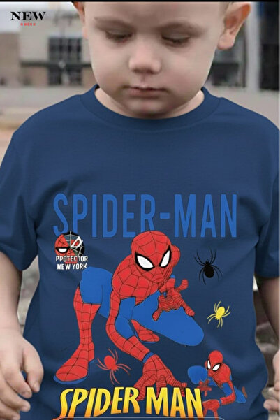 New Shine Spider-Man Printed Unisex Children's T-Shirt