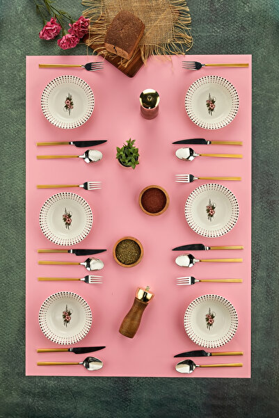 ers erbaşlar Pera Pink Floral Luxury Soup Bowl for 6 People