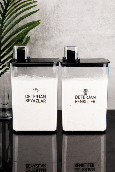 dnshome 2 Adet 3000 ml Renkliler & Beyazlar Deterjanlık Seti Kendinden Ölçekl...