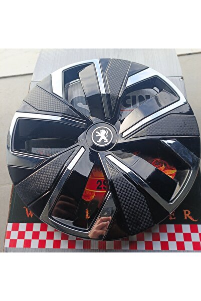Universal Peugeot 301 Uyumlu 15 inç Krom Çıtalı Jant Kapağı 4'lü Takım Amblem...