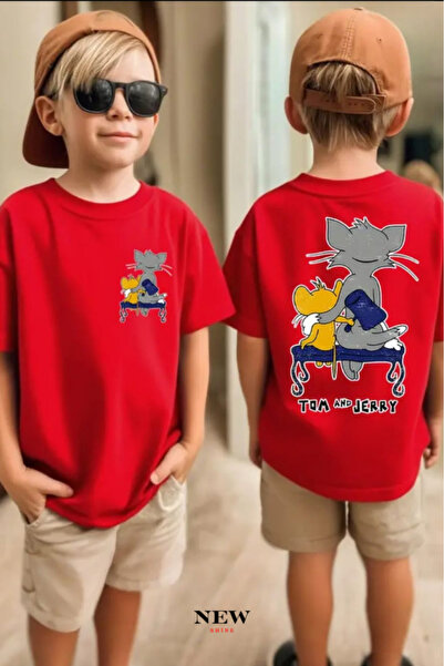 New Shine TOM VE JERRY BASKILI UNISEX ÇOCUK T-SHIRT