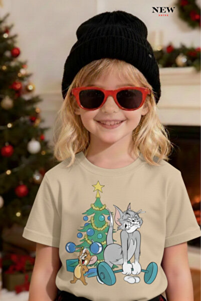 New Shine تي شيرت للأطفال مطبوع عليه توم وجيري للجنسين