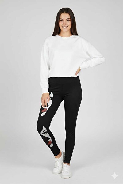 isiltikidsmoda Black Face Patterned Flexible Diver Fabric Tights