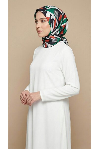 Vegan Silk Cupro Filistin Desenli Eşarp 95x95cm
