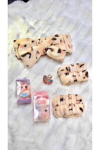 JHTshop Soft Hair Band and Wristband for Makeup Application, 6 Pieces