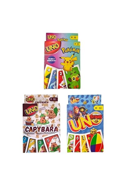 Oyunsal مجموعة بطاقات ألعاب كابيبارا أونو + براول ستارز أونو + بوكيمون أونو م...