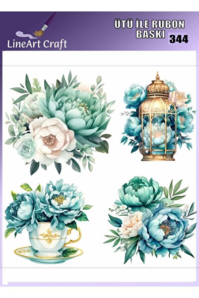 LİNEART Ütü ile Yapışan Rub on Baskı Transfer No:RB344-30x30cm