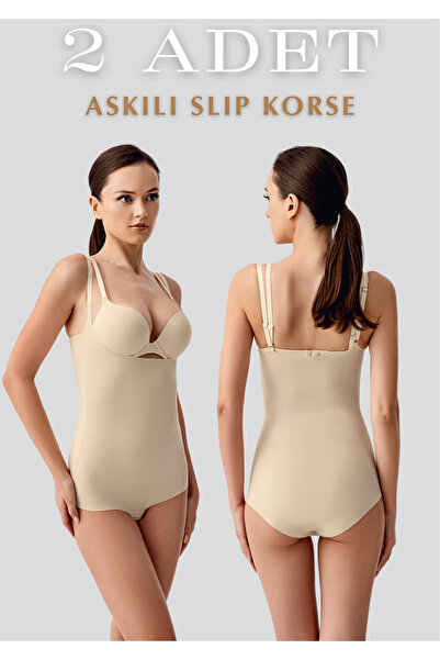 QKK Women's 2-Piece Slip Corset with Straps - Stitch-Free Shaping / Sculpting...