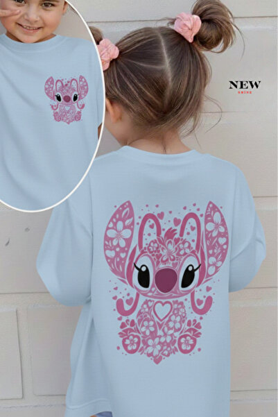 New Shine تي شيرت مطبوع عليه ستيتش للأطفال من الجنسين