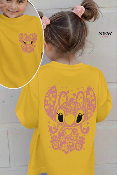 New Shine تي شيرت مطبوع عليه ستيتش للأطفال من الجنسين