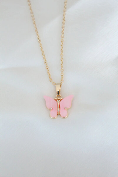 Epilons قلادة بي إف إس مطلية بالذهب مع لمسة من اللؤلؤ الوردي