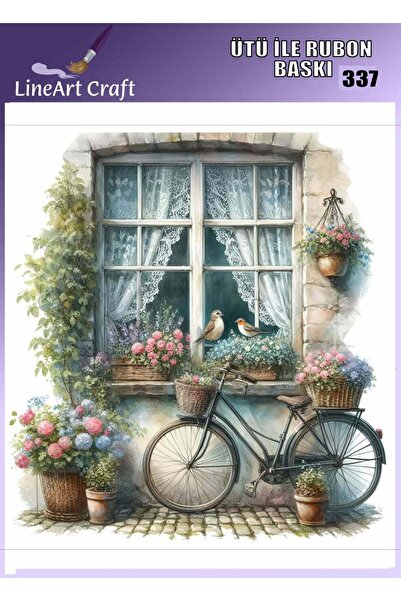 LİNEART Ütü ile Yapışan Rub on Baskı Transfer No:RB337-30x30cm
