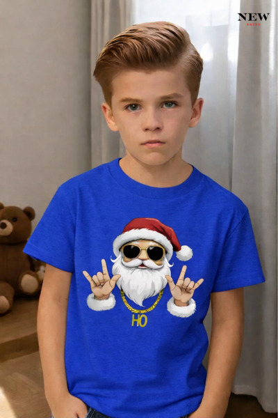 New Shine تي شيرت للأطفال مطبوع عليه سانتا كلوز للجنسين