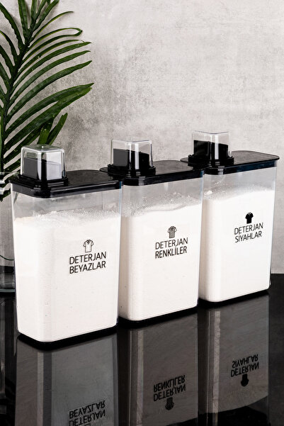 dnshome 3 Adet 3000 ml Renkliler Beyazlar Siyahlar Deterjanlık Seti Kendinden...