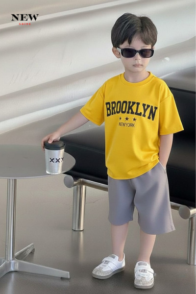 New Shine تي شيرت للأطفال مطبوع عليه بروكلين نيويورك للجنسين