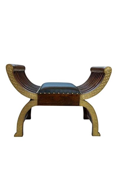 Regium كرسي روماني مصنوع يدويًا من الخشب الصلب والنحاس