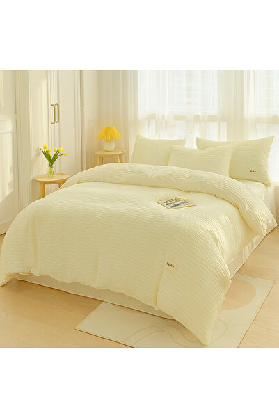 OEM 4-piece bed linen, Embossed Fabric, 100% Cotton, Duo White + Grey, 200×23...