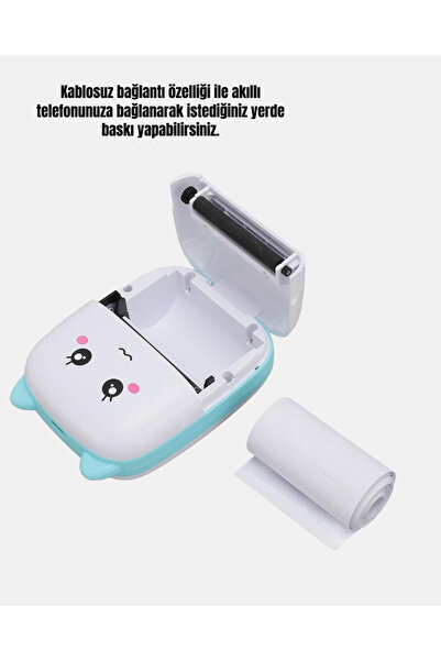 Lisinya Mini Termal Yazıcı Kablosuz Taşınabilir Bluetooth Bağlantılı 200 DPI -