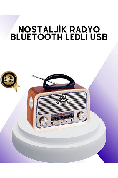 calperia Nostalji Bluetooth Radyo FM AM SW Ahşap Eskitme Tasarım - Lisinya