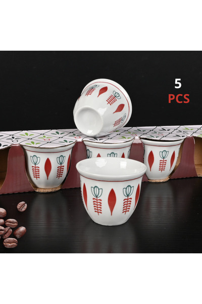 Generic 5-piece ceramic Arabic coffee cup set