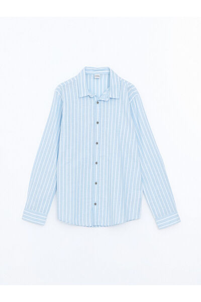 LC Waikiki Риза за момче от смесен лен на райета