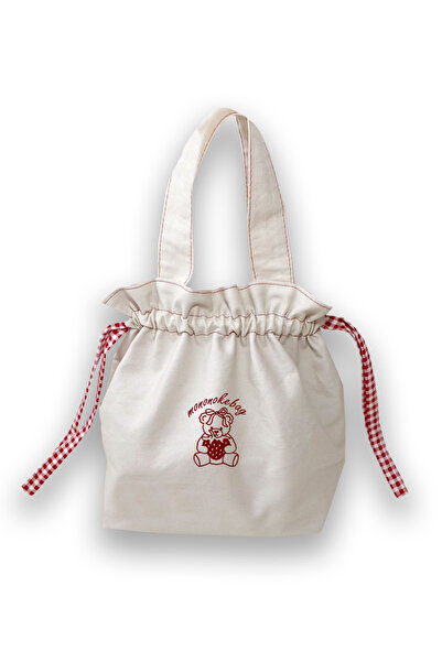 mononoke Drawstring Gingham Cloth Bag