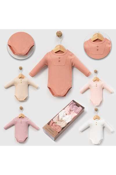 Luna Kids Store بدلة قطنية طويلة الأكمام لحديثي الولادة من مجموعة ملابس الأطف...