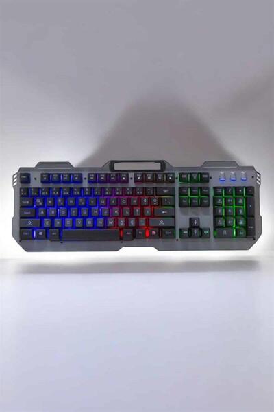 Lisinya Oyuncu Klavyesi Q Klavye RGB Işıklı Mouse Hediyeli -