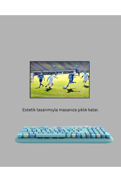 Genel Markalar Kablosuz Retro Klavye ve Mouse Seti – 104 Tuşlu, Sessiz Yazım