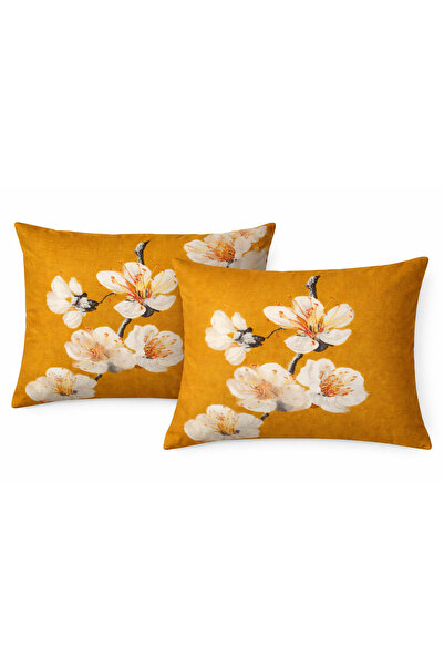 calinahome Yellow Floral 100% Cotton Pillowcase (2 Pieces)